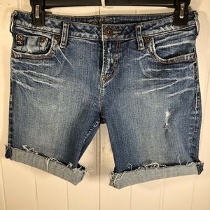 Silver jean cut off shorts Brianna cuff distressed